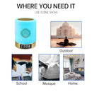 Muslim Arabic Koran Azan Clock Islam Night Light Wireless Bluetooth Speaker Quran Portable Bright Lamp Arab Islamic Holy Ramadan