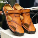 Men's Summer Leather Sandals Comfortable Massage Fashion Casual Non-slip Breathable Trendy Waterproof Wear-resistant Large Size