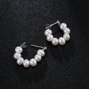 5-6mm Natural Freshwater Pearls Flat Round Shape Earrings 925 Sterling Silver Fashion Trendy Style Jewelry Gifts for Women