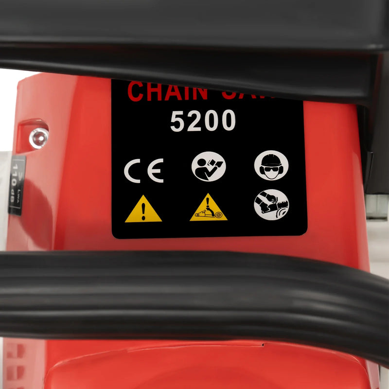 22 inch 52cc Gasoline Chainsaw Single Cylinder Air-cooled 2-Stroke Chainsaw Cutting Wood Gas Sawing 7500rpm for Cutting Wood