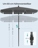 SONGMICS parasol, balcony shade, UPF 50 +, storage s bag, without Stand