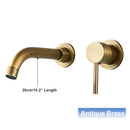 Black Basin Faucet Wall Mounted Gold 360° Rotating Bathroom Sink Faucets Embedded Hot Cold Water Mixer Tap Dual Hole Basin Crane