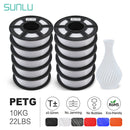 SUNLU 10KG 3D Filament PETG Filament 10kg 22 lbs 1.75mm 3D-Drucker-Filament Gute Säure- und Alkalibeständigkeit Hohe Transparenz