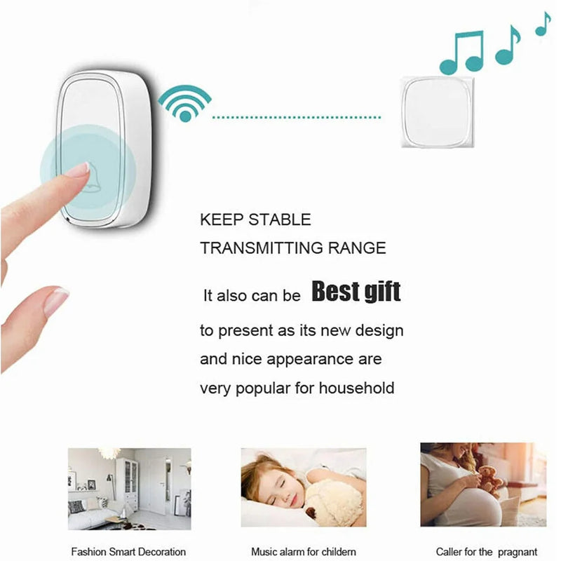 2 Receivers! Wireless Doorbell Waterproof Wall Plug-in Cordless Door Bell with 300M/1000Ft Long Range, 36 Melodies Ringtones