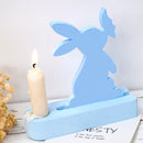 DIY Rabbit Kiss Butterfly Candlestick Mold Easter Bunny Ornament Silicone Molds Aromath Plaster Resin Candle Holder Craft Mould