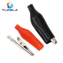 10PCS 28MM 35MM 45MM Metal Alligator Clip Crocodile Electrical Clamp Testing Probe Meter Black Red with Plastic