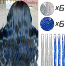 Tinsel Hair Extension 12pcs Glitter Sparkling Shinny Fairy Hair Accessories for Women and Girls for Christmas New Year Halloween