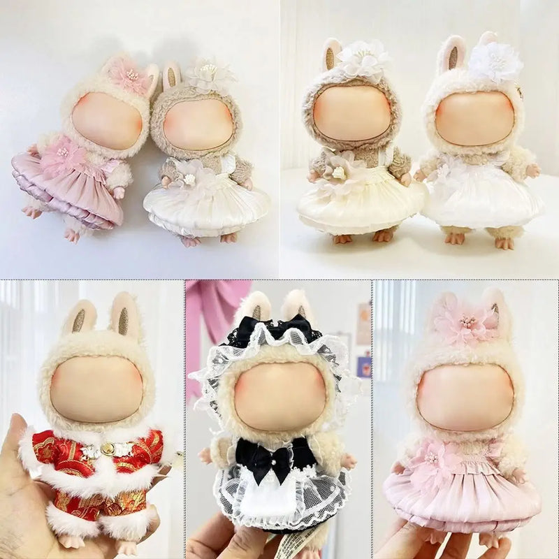 Doll Clothes For 17cm Labubu Doll Clothes Outfit Plush Coat Dresses Doll Accessories Changing Dressing Game Toys