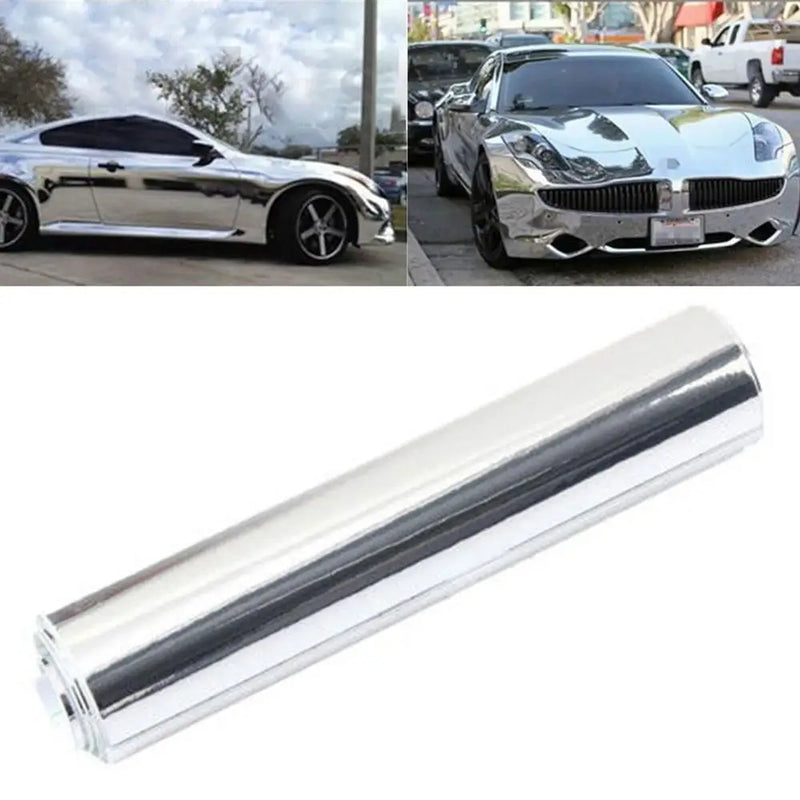 20x152cm Newest High stretchable mirror silver Chrome Mirror flexible Vinyl Wrap Sheet Roll Film Car Sticker Decal Sheet