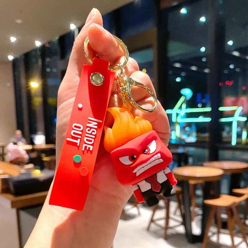 New Inside Out 2 Keychain Figure Toy Joy Sadness Anger Disgust Fear Doll Anime Bag Keyring Toy Christmas Gifts