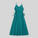 PatPat 2022 New Arrival Summer Mosaic Family Matching Turquoise 100% Cotton Sets (Tank Dresses - Rompers - Tops)  Family Look