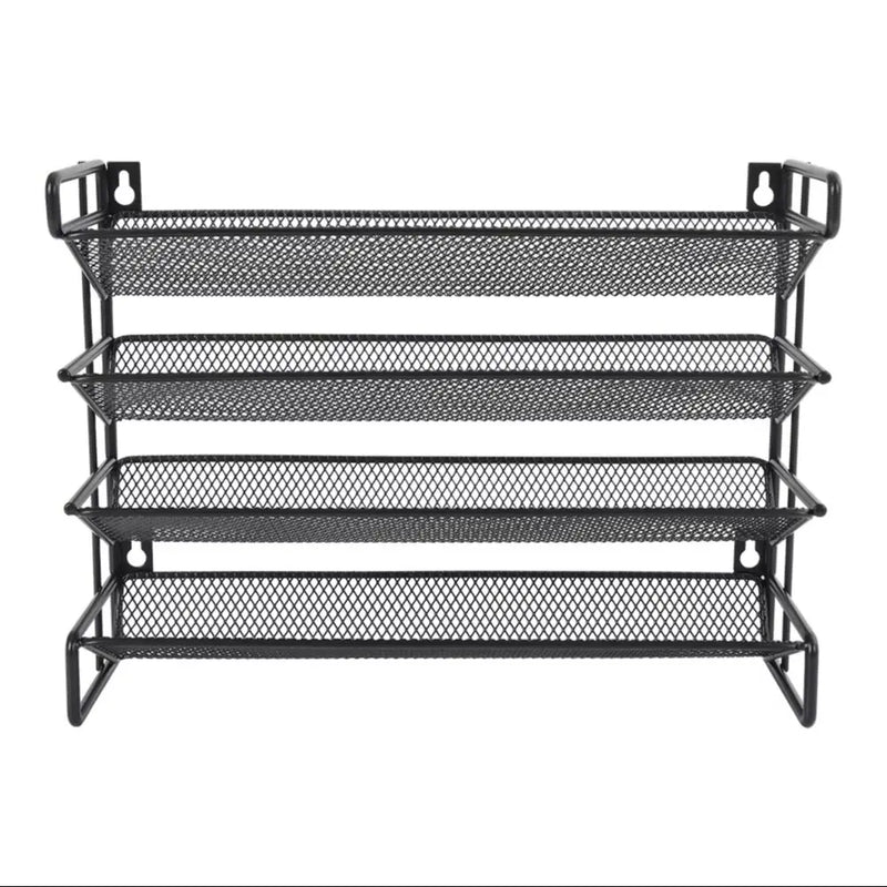 Black 4 Tier Metal Spice Rack Organizer