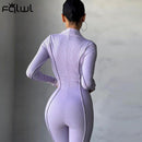 Habbris Fall Ribbed Black Jumpsuit Women Turtleneck Long Sleeve Jumpsuit White Bodycon Jumpsuit Winter One Piece Outfits Women