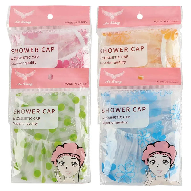 1/5pcs Shower Cap Waterproof Bathing Household Long Hair Shower Dry Hair Cap Kitchen Fume Prevention Sanitary Hat