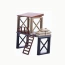 Military MOC Sentry Building Block Soldier Sandbag Fence Cannon Shell Barbed Wire Weapon Rack Training Field Watchtower Toy K018