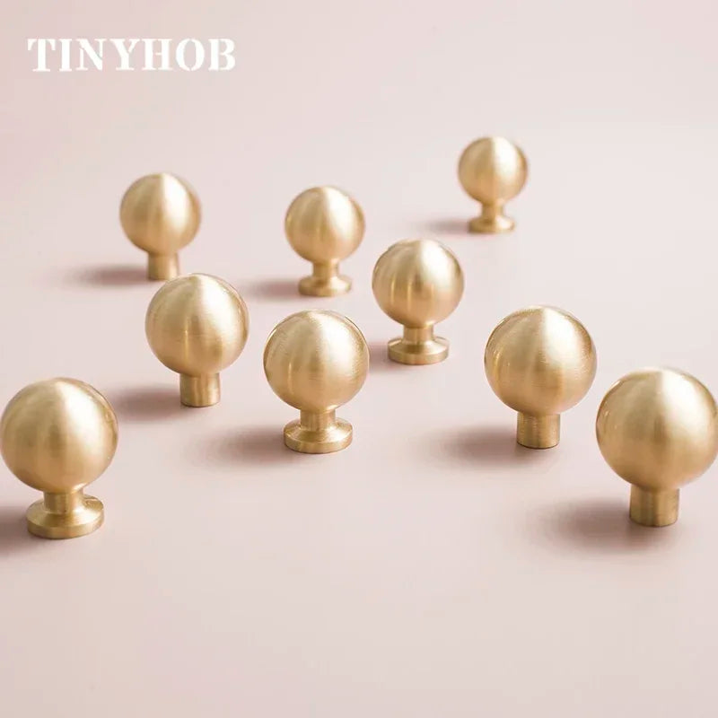 Tinyhob Round Ball Dresser Knobs Drawer Pulls Handles Gold Furniture Handles for Cabinets and Drawers Knobs Wardrobe Pulls