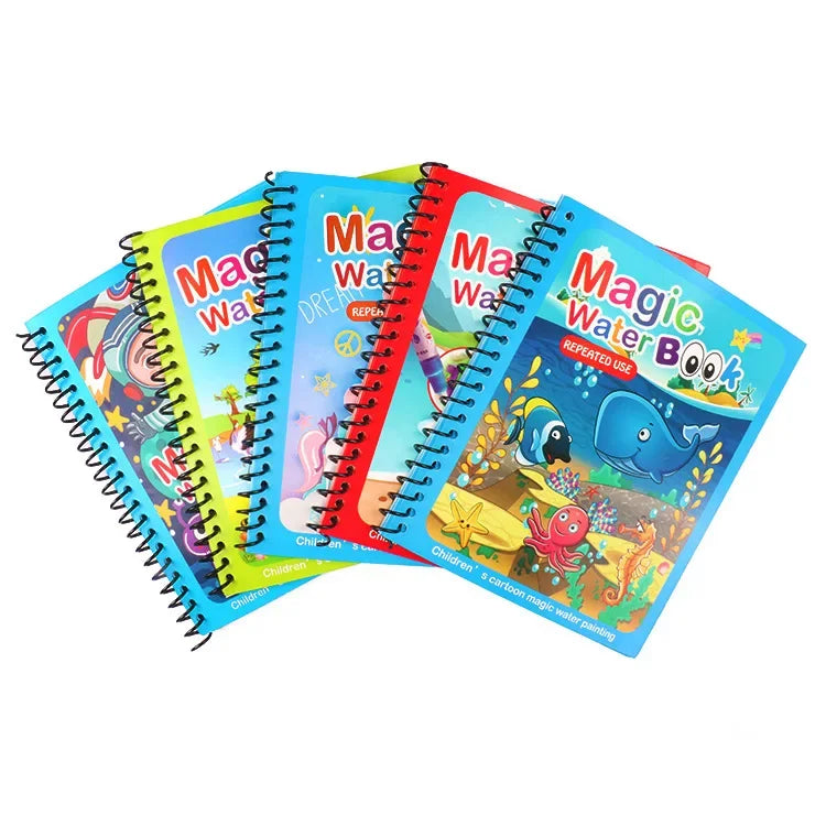 Reusable Magic Water Drawing Book Sensory Early Education Coloring Book Perfect Educational Toys for Kids Ideal Birthday Gift