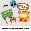 20Pcs Fiesta Mexican Party Cinco De Mayo Photo Booth Props for Mexican Cactus Taco Theme Party Decoration Birthday Party Supply