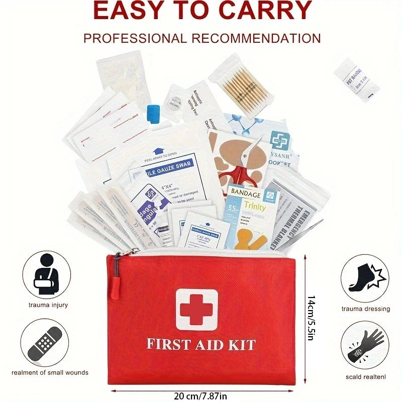 Multi-purpose small/large first aid kit: portable first aid kit for outdoor hunting, hiking, camping, etc., includes accessories