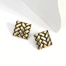 AENSOA Fashion Metal Statement Earring 2022 Gold Color Geometric Earrings For Women Hanging Dangle Simple Party Jewelry