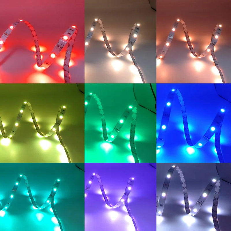 SMD5050 USB RGB LED Strip Lights APP Control Color Changing Lights with Bluetooth Wifi Remote for Room Decoration TV Backlight