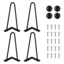 4/8/10/12/14/16/28/34IN 4 x Hairpin Table Hair Pin Legs Set with FREE Feet Protector & Screws for Furniture Bench Desk