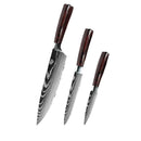 Kitchen Knife Set 3-10PCS Professional Chef Knife 7CR17 Germany Stainless Steel Damascus Laser Meat Cleaver Slicing Santoku