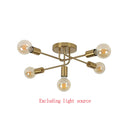 E27 Golden Branch Chandelier, 5-light Retro Metal Ceiling Light, Designed for Lighting in Living Rooms, Bedrooms, Kitchens, Bars