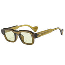 SO&EI Fashion Square Men Sunglasses Retro Rivets Women Yellow Blue Shades UV400 Sun Glasses