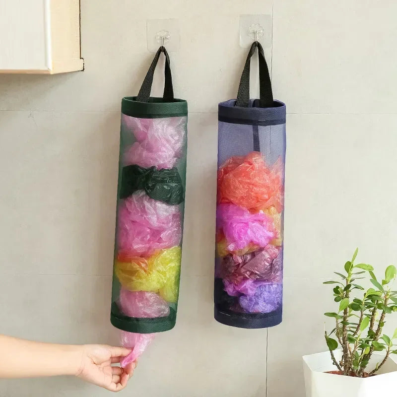 NEW Kitchen Grocery Bag Home Holder Wall Mount Plastic Bag Holder Dispenser Hanging Storage Trash Garbage Bag Garbage Organizer