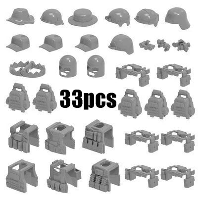 WW2 Military Building Blocks Mini Bricks Solider Figures Gifts Weapon Equipment Accessories USA Greman Vests Armor Toys For Kids