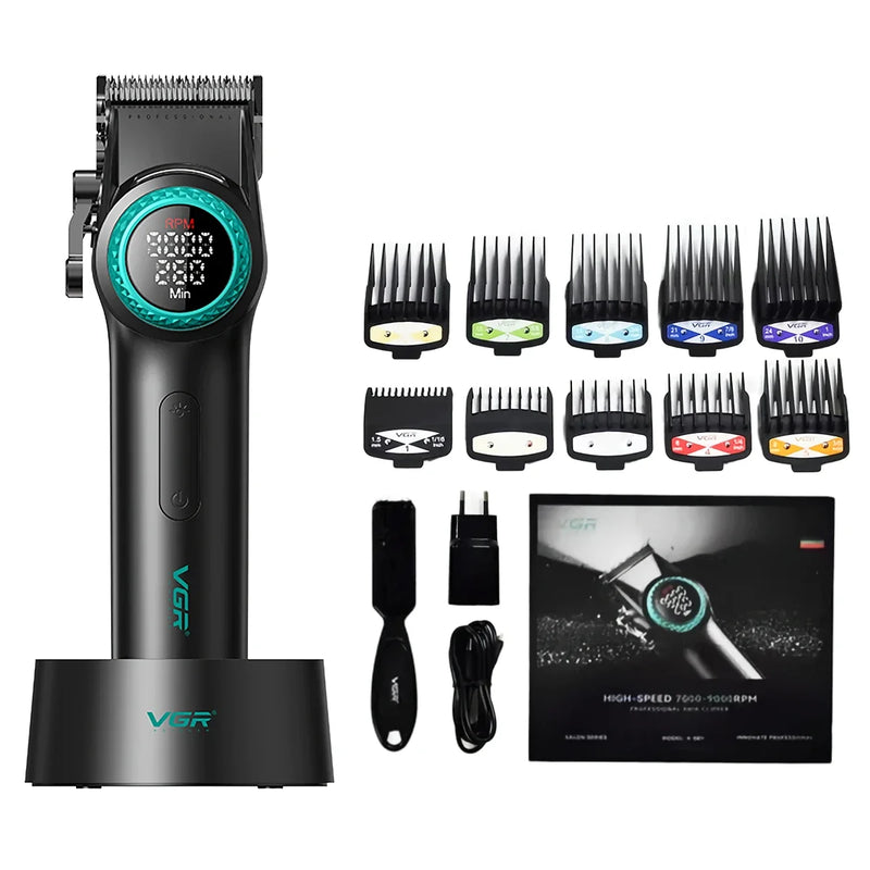 VGR Hair Clipper Professional Hair Trimmer Electric Hair Cutting Machine Cordless Haircut Machine 9000 RPM Clipper for Men V-001