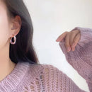 Lavender Purple Earrings for Woman Metal Golden Twisted Art Line Purple Stud Earrings Gift Jewelry 2024 New Fashion Wholesale