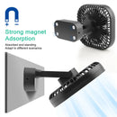 90° Folding Fan 5000mAh Battery USB Timing Desktop Cooling Fan Home Air Circulators Magnet Absorption Silent 3-speed Strong Wind