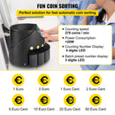 SucceBuy 300 Münzen/Min. Euro-Münzzähler Profi-Elektro-Automatische Maschine LED-Anzeige für Geschäft Bank Kommerziell