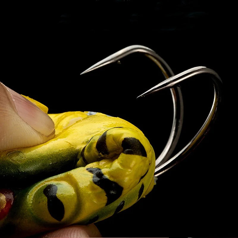 1pcTop Water Bass Fishing Lures Soft Frog Double Propellers Legs Freshwater Bait for Bass Snakehead Pike