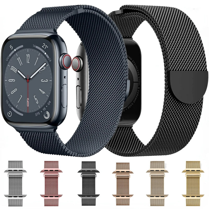 Milanese Loop Strap for Apple Watch 44mm 40mm 45mm 41mm 46mm 42mm 49mm Metal Watchband iWatch Series Ultra 10 9 8 7 6 4 SE2 Band