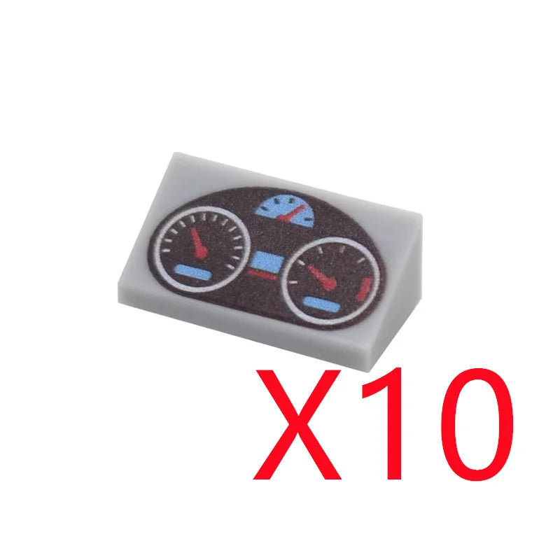 MOC City Building Blocks Character Accessories Mini Brick Audio Computer Brick Control Center Radar Keyboard Pattern Toy K037