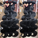 13X6 HD Lace Frontal With Body Wave Human Hair Bundles Human Hair With Closure 100% Raw Human Hair Bundles With 13X4 Frontal