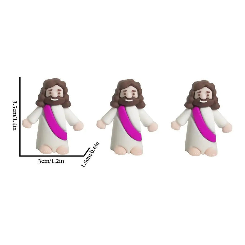 24/50/60pcs Mini Jesus Statue Easter Decoration Jesus Toys Figure Christ Religious Savior Jesus Doll Easter Supplies