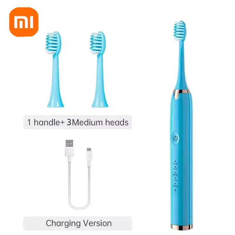 XIAOMI Electric Sonic Toothbrush USB Rechargeable Waterproof Electronic Ultrasonic Whitening Tooth Brushes Replacement Heads