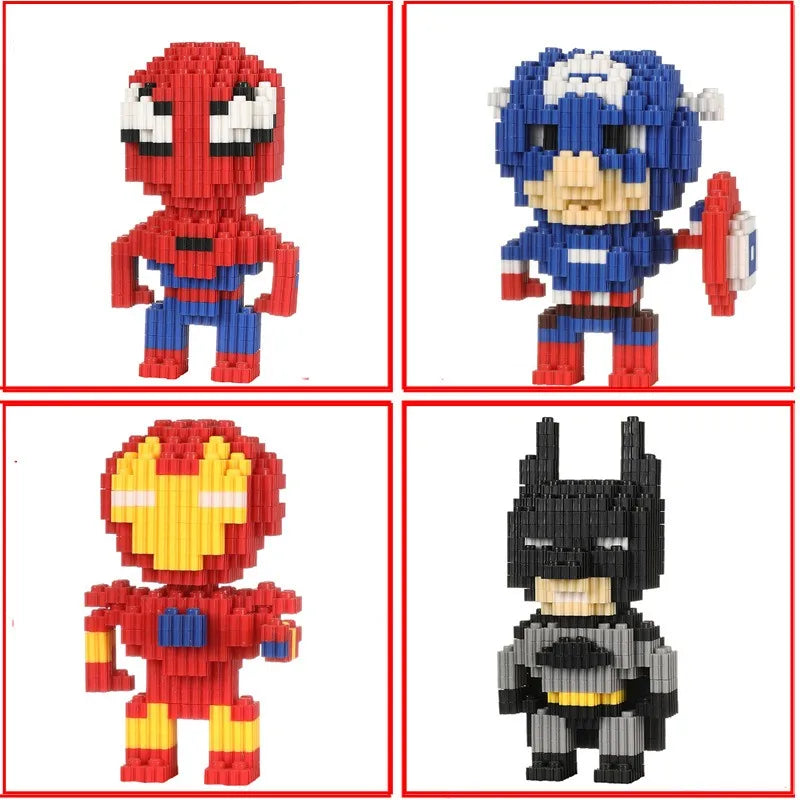 Disney Sanrio Kulomi Building Block Toys Cartoon Characters , Mario Katie Cat Small Particle  Assembly Toys Wholesale Spider-Man