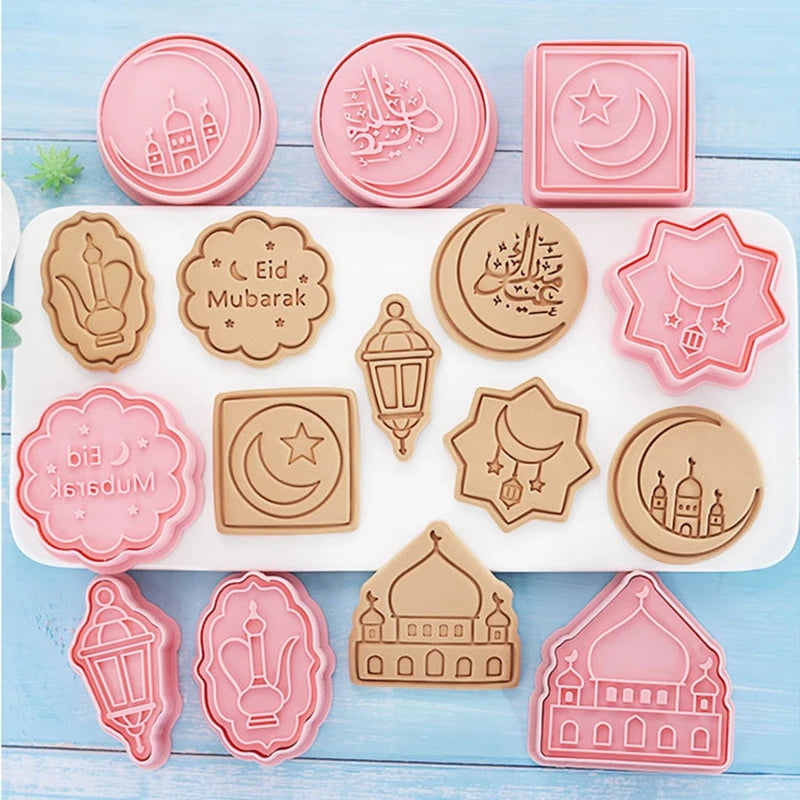 Eid Mubarak Biscuit Mold Ramadan Kareem Decoration Cookie Cutter Set 2024 Islamic Muslim Festival Party Supplies Baking Tools