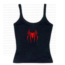 Spinnenmuster Vintage Figurbetontes Ärmelloses Oberteil Punk Y2K Baby-T-Shirt Kurzarm-Top Gothic Street T-Shirt Damen Sterne Süßes Oberteil