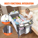SucceBuy Baby Bassinet 77 pounds Load Capacity Easy to Fold Portable Bassinet Bedside Sleeper with Storage Basket and Wheels