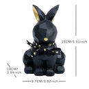 Cute Resin Rabbit Ornament Black White Rabbits Figurine for Easter Small Size Indoor Decorations Gift