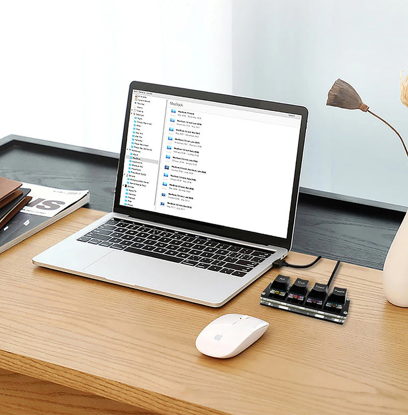 Mini 4-Key Select All Cut Copy Paste Macro Pad Ctrl A X C V Shortcut One Handed Keyboard RGB Gaming Mechanical Keyboard OSU Key