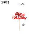 YOMDID 24Pcs Merry Christmas Cupcake Toppers for Christmas Cake Toppers Picks Xmas New Year Party Supplies Cake Decorations