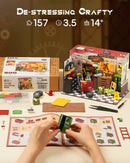 Robotime Rolife Dollhouse Miniature House Kit DIY Mini Garage Workshop LED Light Decorative Wooden Craft Gifts for Children