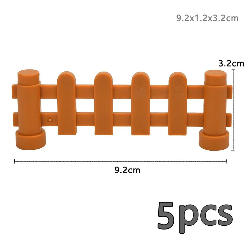 Big Size Building Block Pillar Farm Fence Guardrail Ceramic Tile Construction Assemble Bricks Compatible Large Size Duploes Toys